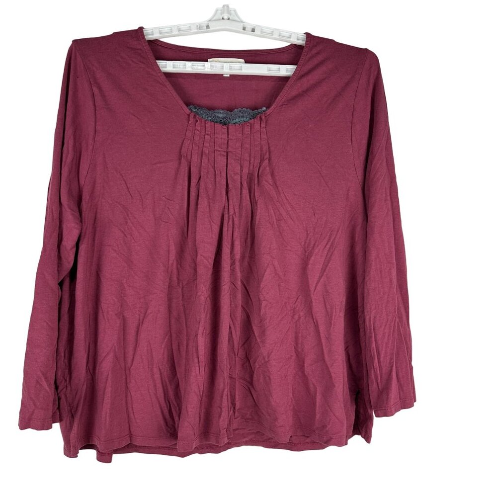 Texere Women's Swoop Neck Long Sleeved Blouse Size 2XP Petite Purple